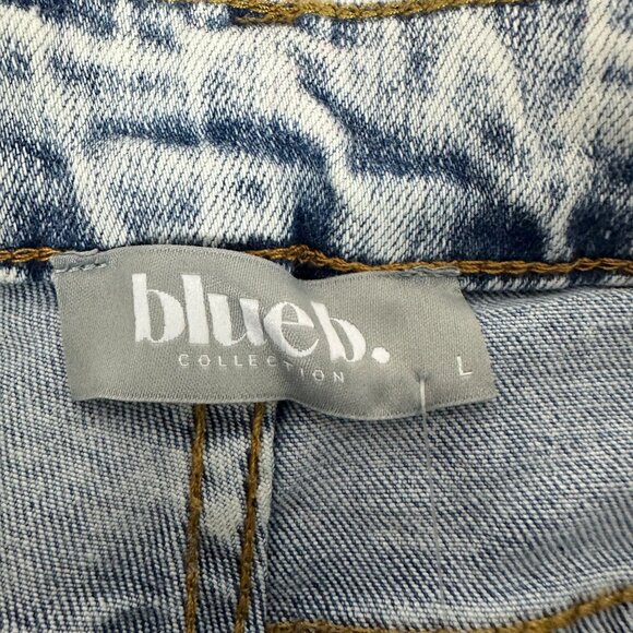 Blue B High-Waisted Light Wash Fringe Embellished Jeans With Raw Hem Size L - Picture 5 of 8